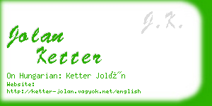 jolan ketter business card